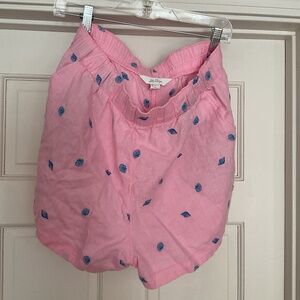 Lilly Pulitzer Pink Linen Shorts with elastic waist Size Large.